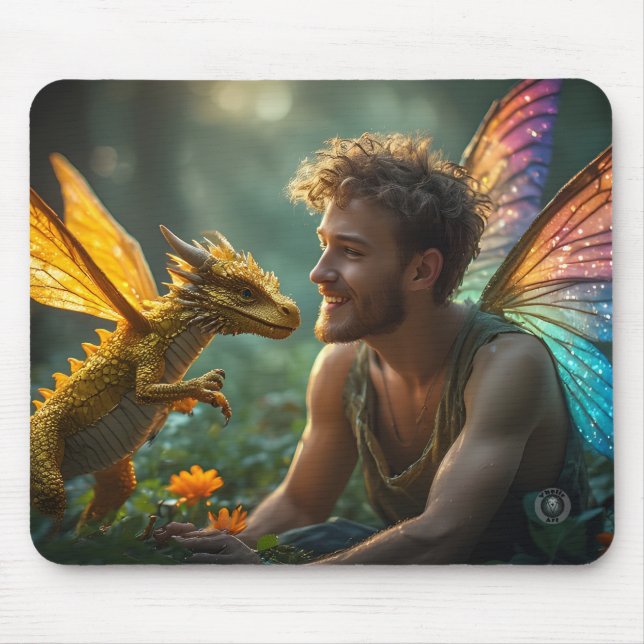 Golden Dragon Gaming Design Mouse Pad (Front)