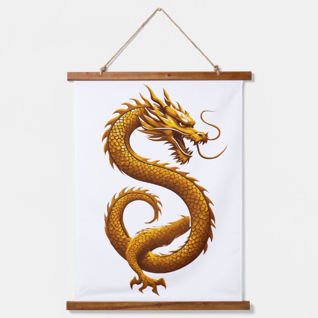 Golden Dragon Hanging Tapestry (Front)