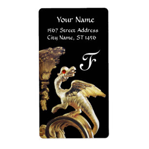 GOLDEN DRAGON IN BLACK RED RUBY Monogram