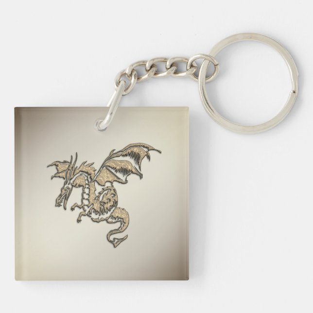 Golden Dragon Key Ring (Back)