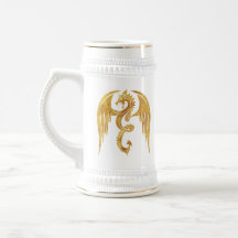 Golden Dragon Mug - Mediaeval Style Beer Stein