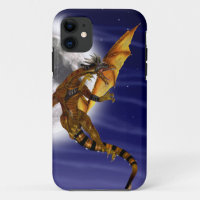 Golden Dragon Mythical Fantasy Creature Purple Sky