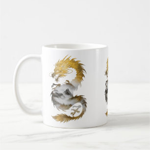 Golden Dragon Nebula Mystical elegance Coffee Mug