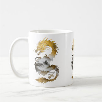 Golden Dragon Nebula Mystical elegance Coffee Mug