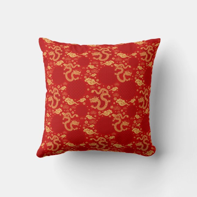 Golden dragon pattern  - Chinese Lunar year 2024 Cushion (Back)
