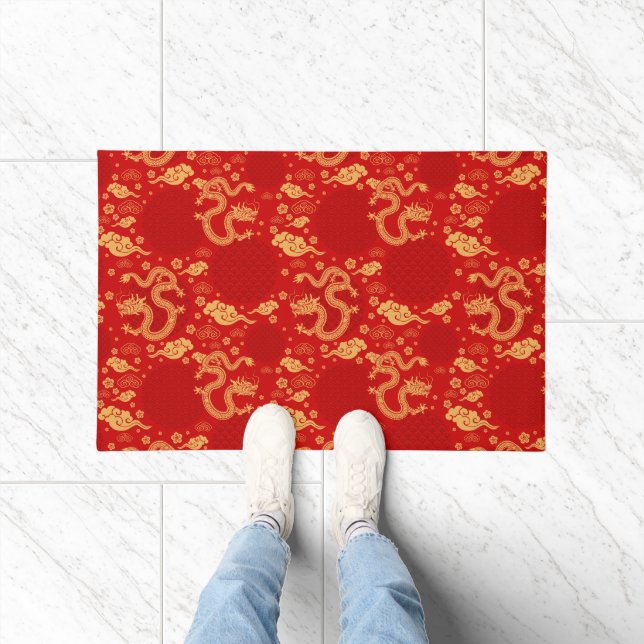 Golden dragon pattern  - Chinese Lunar year 2024 Doormat (Indoor)