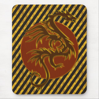 Golden Dragon Sun | golden stripes Mouse Pad