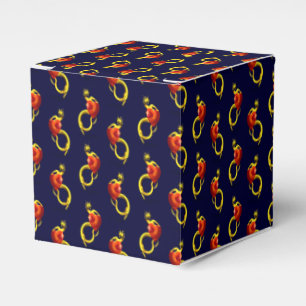 Golden Dragon With Big Red Heart Favour Box