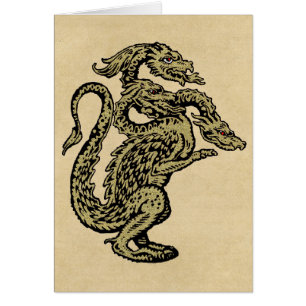 Golden Dragon with Three Heads