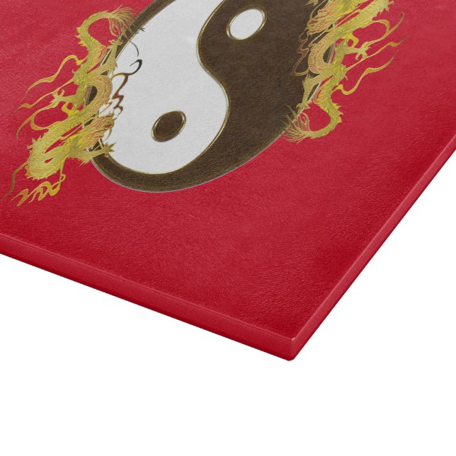 Golden Dragon Yin Yang Cutting Board (Corner)