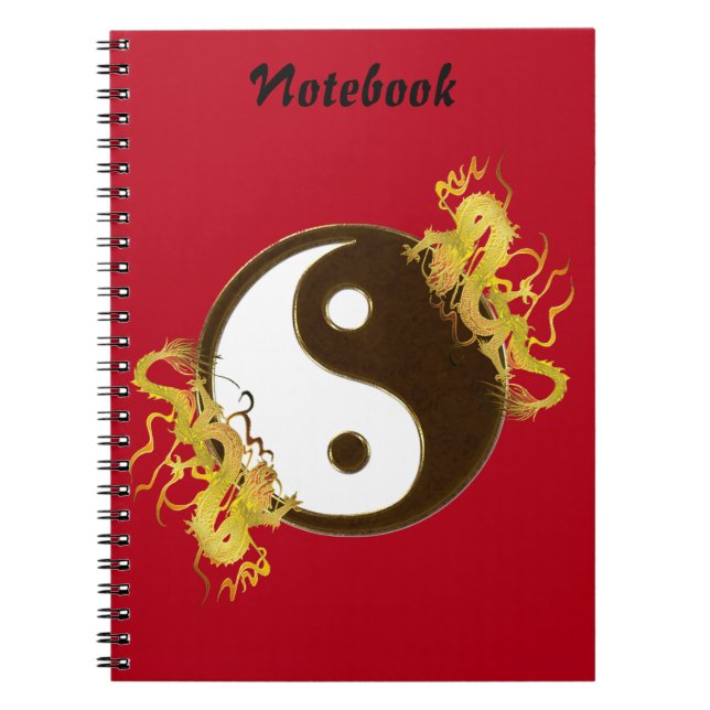 Golden Dragon Yin Yang Notebook (Front)