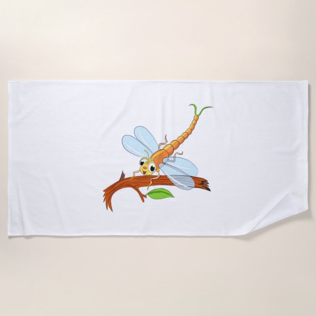 golden dragonfly beach towel (Front)
