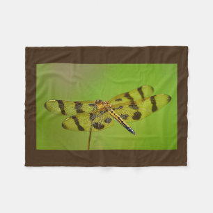 Golden Dragonfly Fleece Blanket