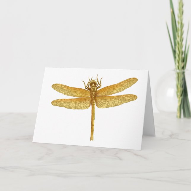Golden Dragonfly Greeting Card (Front)