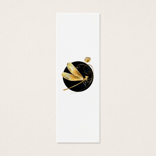 Golden dragonfly in black circle (Front)
