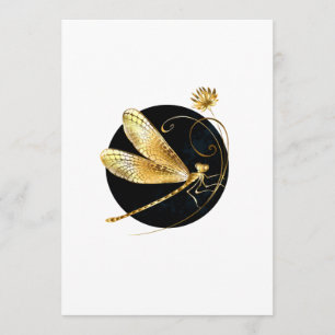 Golden dragonfly in black circle program