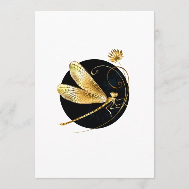 Golden dragonfly in black circle program (Front)