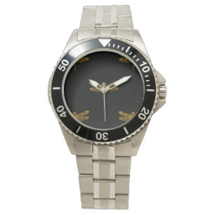 Golden Dragonfly Repeat Gold Metallic Foil Watch