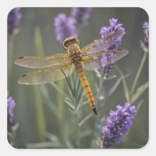 Golden Dragonfly Square Sticker