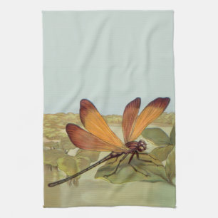 Golden Dragonfly Tea Towel