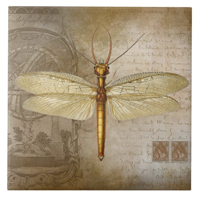 GOLDEN DRAGONFLY TILE (Front)