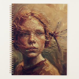 Golden Dragonfly Whisper – Warm Impressionist Oil Planner