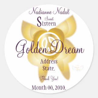 Golden Dream Sweet Sixteen Sticker- Customise Classic Round Sticker