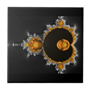 Golden Dream. The Famous Full Mandelbrot Set Ceramic Tile