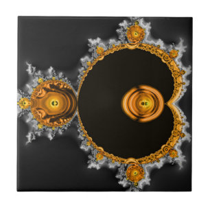 Golden Dream. The Famous Full Mandelbrot Set Ceramic Tile