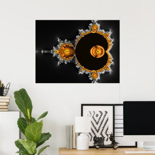 Golden Dream. The Famous Full Mandelbrot Set Poster