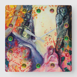 GOLDEN DREAM / Yoga Meditation Zen Garden Square Wall Clock