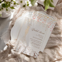 Golden Dress Bridal Shower Foil Invitation