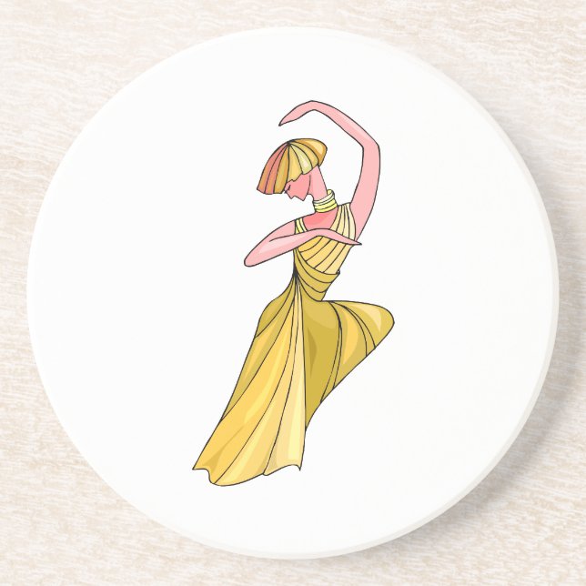  Golden Dress Dancer Coaster (Front)