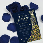 Golden Dress Forty & Fabulous 40th Birthday Party<br><div class="desc">Golden Dress Forty & Fabulous Womans 40th Birthday Party Gold Foil Invitation

See other invitations in our Niche and Nest Store</div>