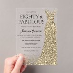 Golden Dress Womans 80th Birthday Party Acrylic Invitations<br><div class="desc">Golden Dress Womans 80th Birthday Party Acrylic Invitations Party 80 and fabulous
Variations to the invitation and matching items in our store</div>