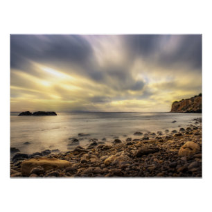 Golden Drift at the Edge of the Sea Poster