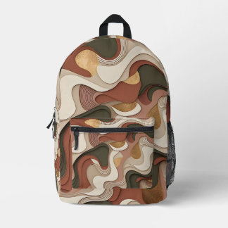 Golden Drift Printed Backpack