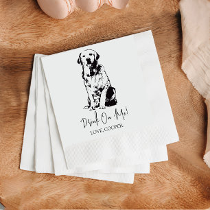 Golden Drink On Me Dog Custom Cocktail Napkin
