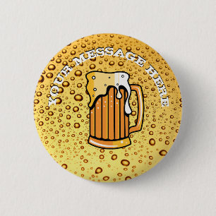 Golden drops 6 cm round badge