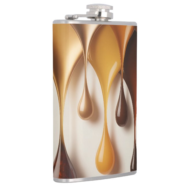 Golden Drops - Liquid Luxury Art - Flask (Right)