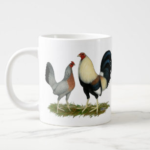 Golden Duckwing Chickens Large Coffee Mug