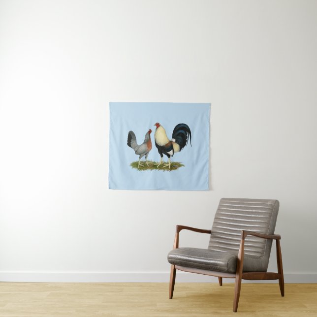 Golden Duckwing Chickens Tapestry (In Situ (Horizontal))