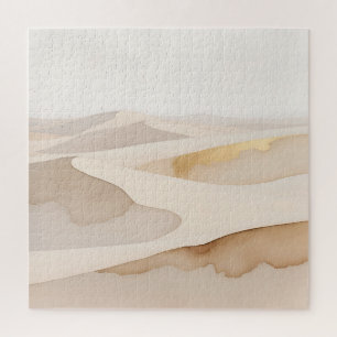 Golden Dunes Abstract Serenity Jigsaw Puzzle