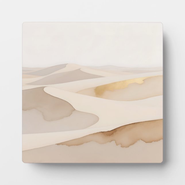 Golden Dunes Abstract Serenity Plaque (Front)