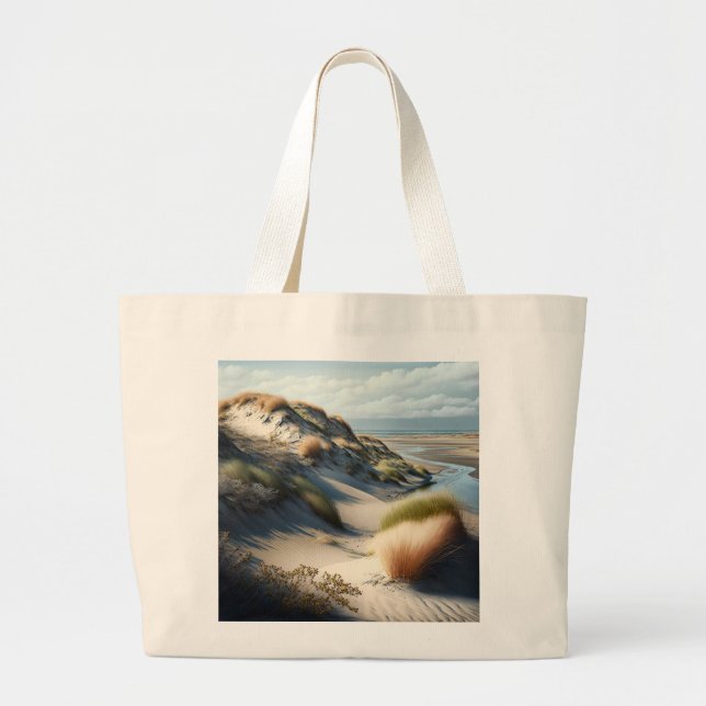 Golden Dunes Large Tote Bag (Front)