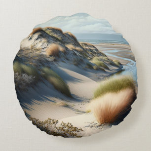 Golden Dunes Round Cushion