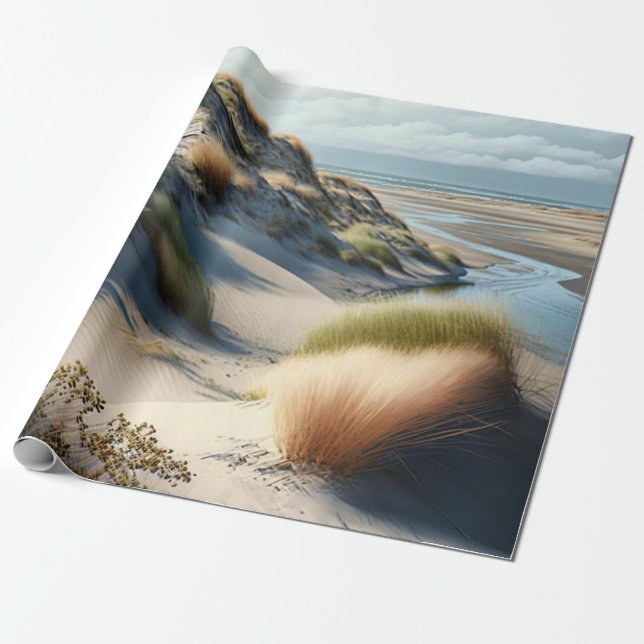 Golden Dunes Wrapping Paper (Unrolled)