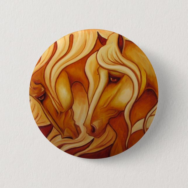 Golden Duo 6 Cm Round Badge (Front)