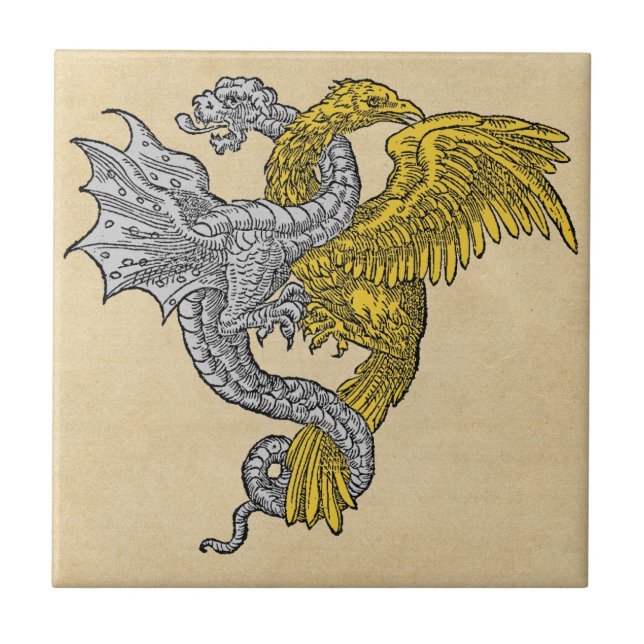 Golden Eagle and Silver Dragon Tile (Front)