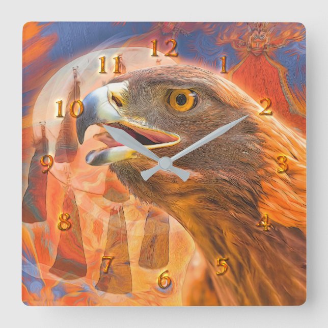 GOLDEN EAGLE Calling all Kachina's Clock (Front)